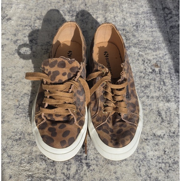 Superga Shoes - Superga Leather Leopard Print Sneakers unisex adults size 6.5 M 8W